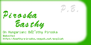 piroska basthy business card